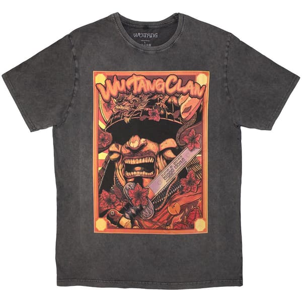 Wu-Tang Clan Unisex Stone Wash T-Shirt: Amsterdam '23 (Charcoal Grey) (XX-Large)