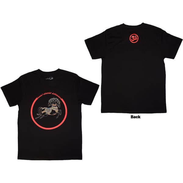 George Harrison Unisex T-Shirt: Dark Horse Logo (Black) (Back Print) (Large)