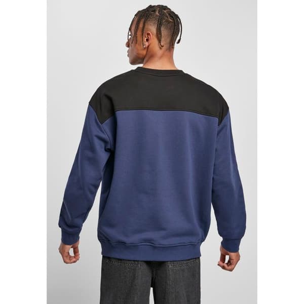Sweatshirt - Urban Classics - Rundhals - Långa ärmar - Frotté - Svart/mörkblå