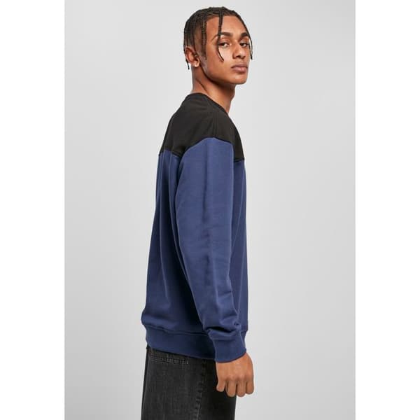 Sweatshirt - Urban Classics - Rundhals - Långa ärmar - Frotté - Svart/mörkblå