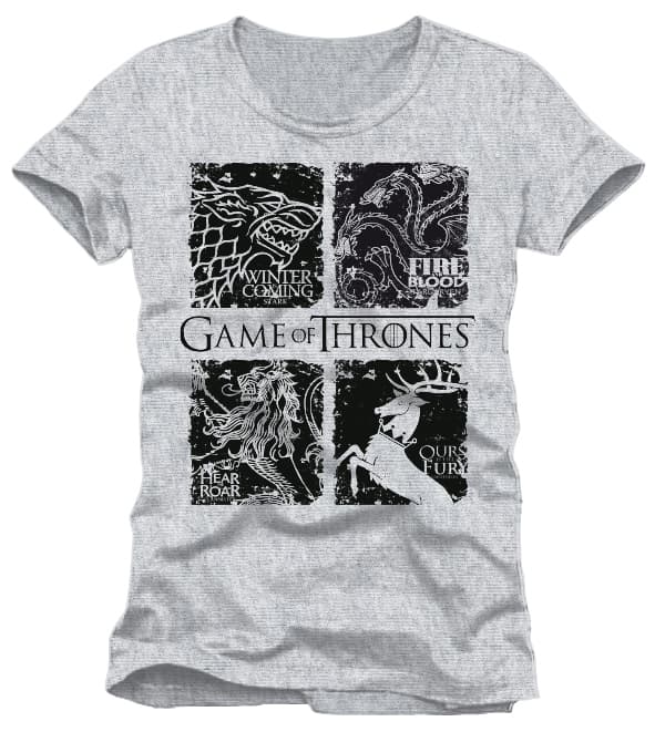 Game of Thrones - Houses Black Sigil Grey T-Shirt - XXL