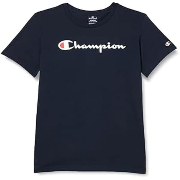 Champion Legacy Icons B-S/S T-shirt med rund hals för pojkar - Blå - Korta ärmar - Rundad krage