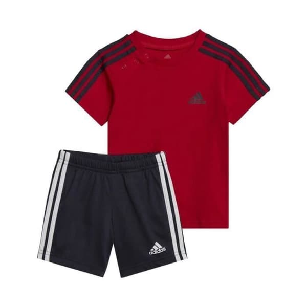 T-shirt barn - Adidas - fullt mönster - röd/blå - kortärmad - bomull