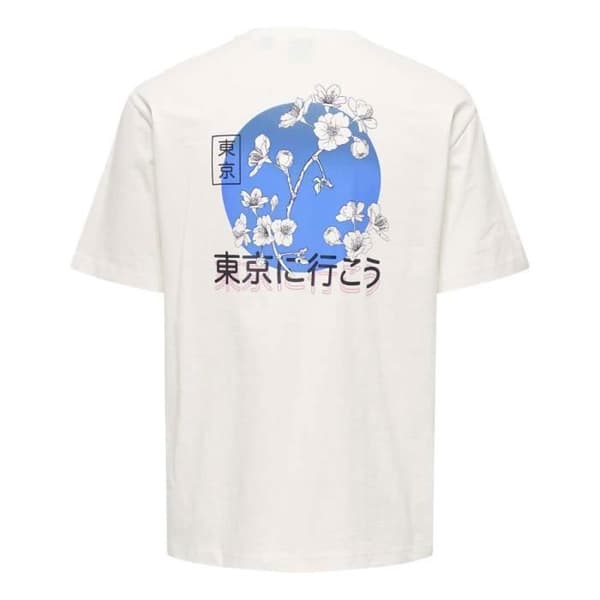 T-shirt - ONLY &amp; SONS - Äggskalsfärgad - Rak passform - Kortärmad - 100% bomull