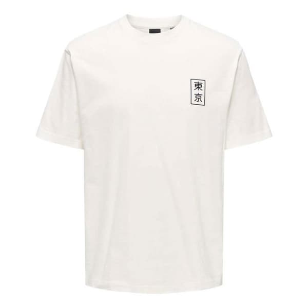 T-shirt - ONLY &amp; SONS - Äggskalsfärgad - Rak passform - Kortärmad - 100% bomull