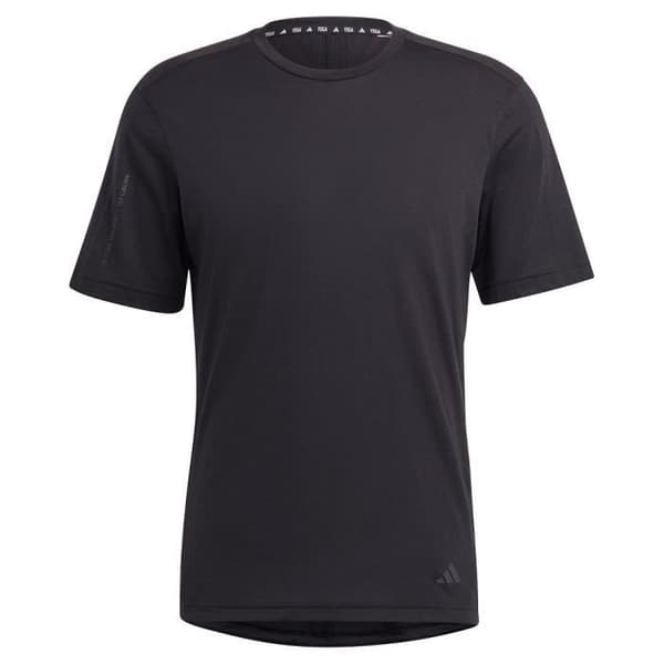 Yoga-T-Shirt - Adidas - Base Tee - Svart-Kol - AEROREADY - Andningsbar