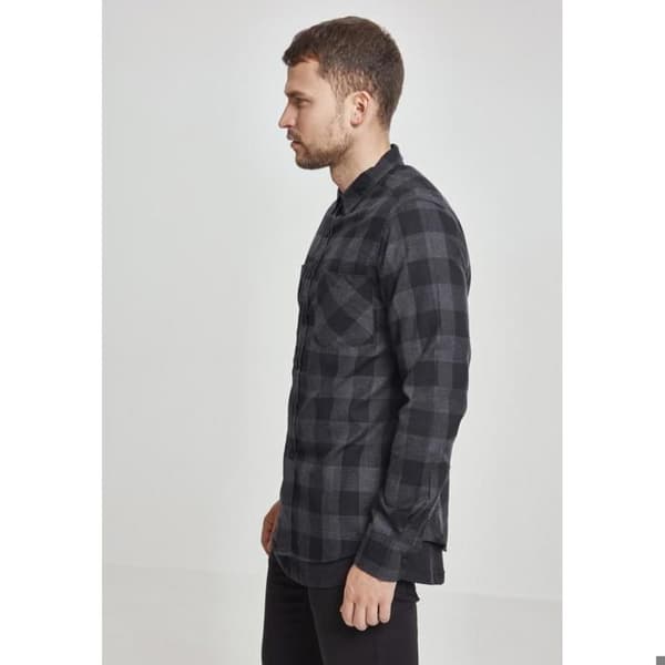 Skjorta - Urban Classic - Flanell - Svart/Brun - Vuxen - 100% Bomull