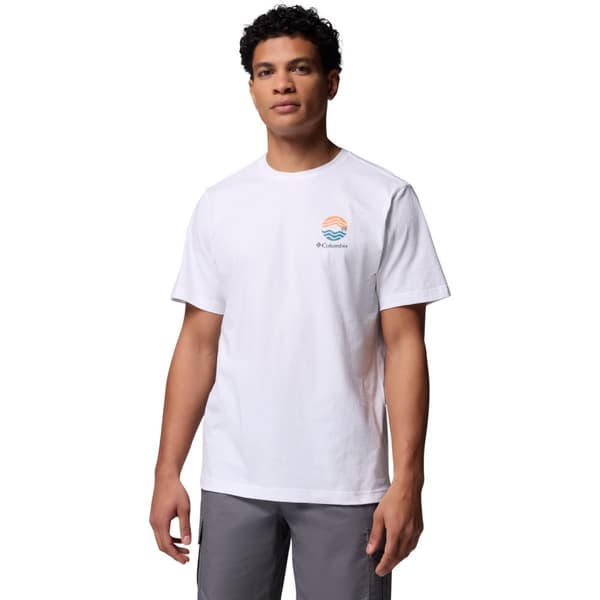 Columbia Kettle River Outdoor Tee 2120411101, Mand, T-shirt, Hvid