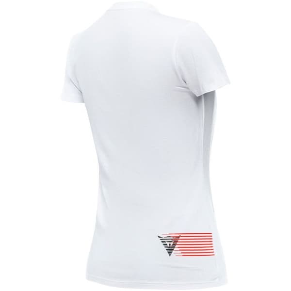 T-Shirt - DAINESE - Logo Dame - 100% Bomull - Korta Ärmar - Vit-Svart