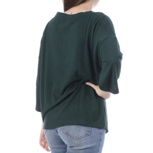 Pull Femme - VERO MODA - Olivia - Grön - Rund hals - 3/4 ärmar - 96% Polyester