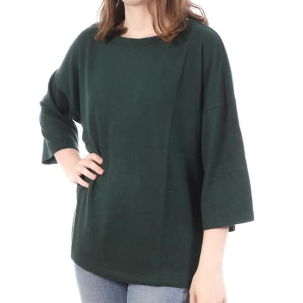 Pull Femme - VERO MODA - Olivia - Grön - Rund hals - 3/4 ärmar - 96% Polyester