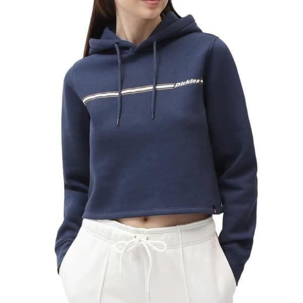 Sweatshirt med huva Marin Dam Dickies Sparkman - Långa ärmar - Kort modell - Band med logotyp