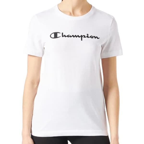 T-shirt Vit Dam Champion Rundhals