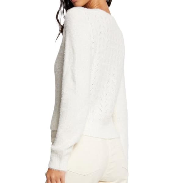 Pull Femme - MORGAN - Mlilo - Écru - Långa ärmar - V-ringning - Gulddetaljer