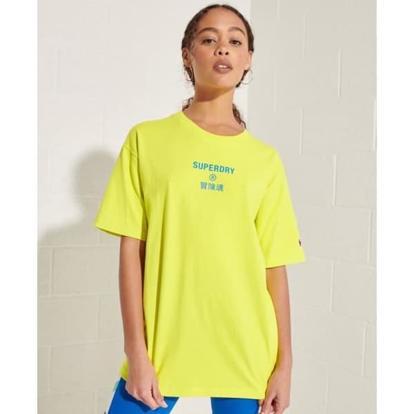 T-shirt dam Superdry Corporate Logo Brights - citruszest