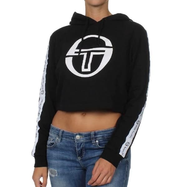 Sweat Crop Noir Dam - SERGIO TACCHINI - Coran - Huva - Långa ärmar - Vit logga