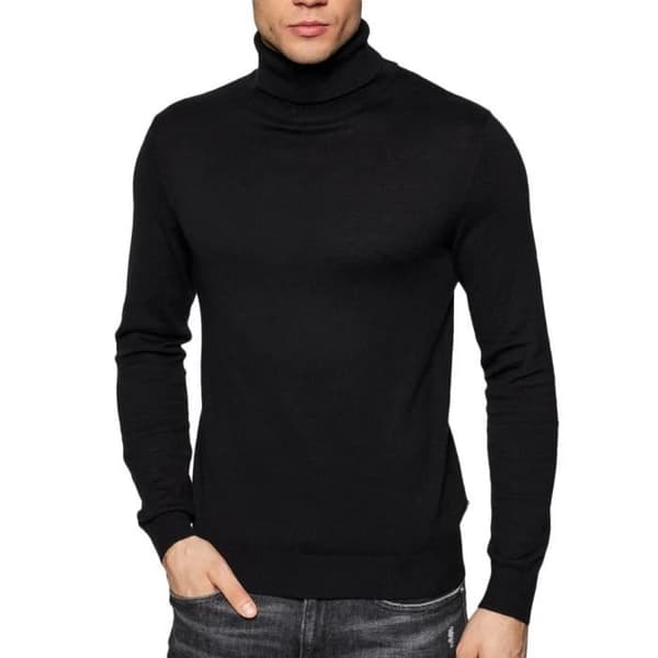 Tröja Garçon - JACK &amp; JONES - Svart - Hög krage - Lång ärm - 100% Polyester