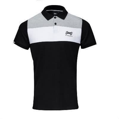 Polo Coton Mixte Svart - Hungaria - Tricolore - Polo Krage - Män