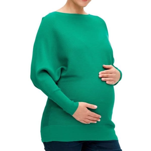 Pull Femme Mamalicious Alhambra - Grön - Långa ärmar - Båtringning