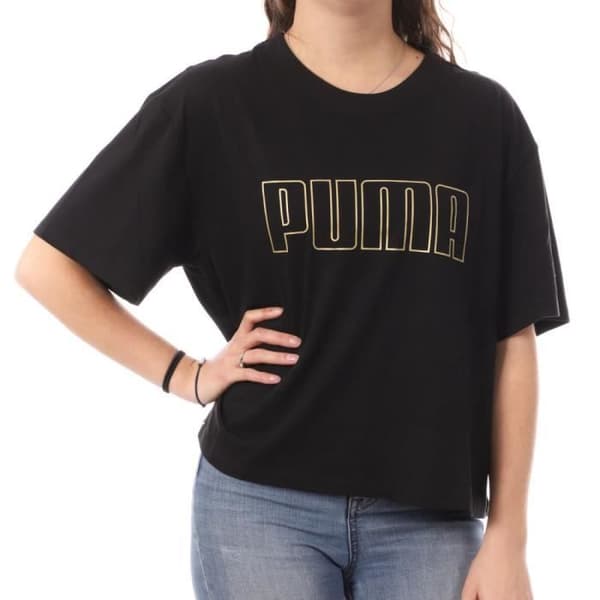 T-shirt Svart Dam Puma Cropped
