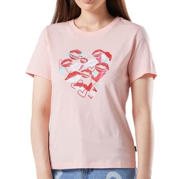 T-shirt Dam Converse Valentin Hjärta - Rosa - Korta ärmar - 100% bomull
