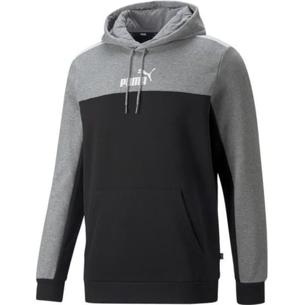 Sweatshirt med huva Marin/Grå Herr Puma Ess Block