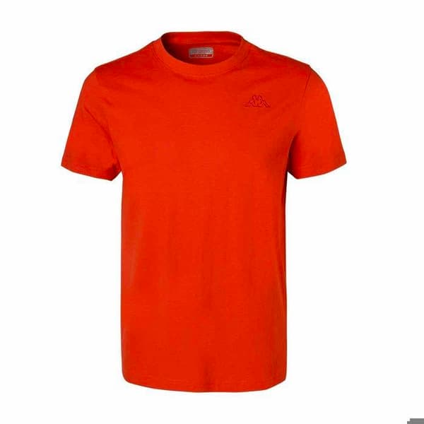 T-shirt herr Cafers - KAPPA - Ljus röd, marinblå - Rak passform - 100% bomull