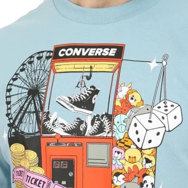 T-shirt Blå Man Converse Klonmaskin