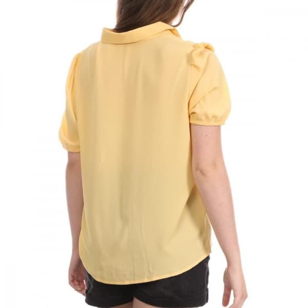 Chemise Dam KJDY Piper Brooke - Gul - Kort Ärmar med Puffar
