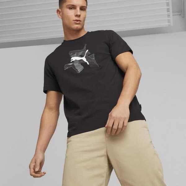 Puma GRAPHICS reflekterande T-shirt, svart, herr