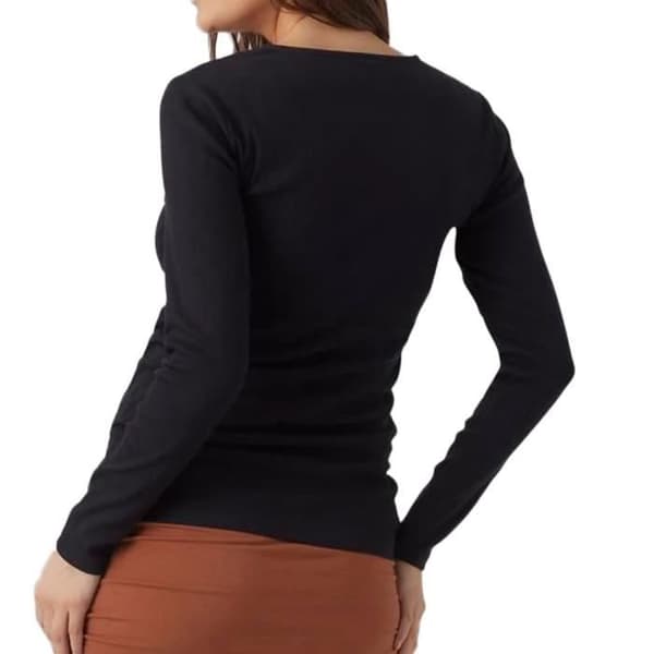 T-shirt dam Mamalicious Tess - Svart - Långa ärmar - Amningsskikt - Bodycon passform