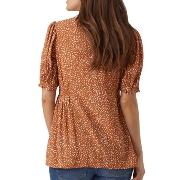 Blus Kvinna Mamalicious Hella Lia - Orange - 3/4 Ärmar - V-hals