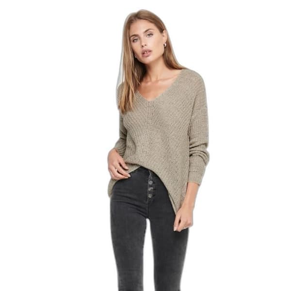 Pullover stickad kvinna JDY New Megan - cement - 2XL