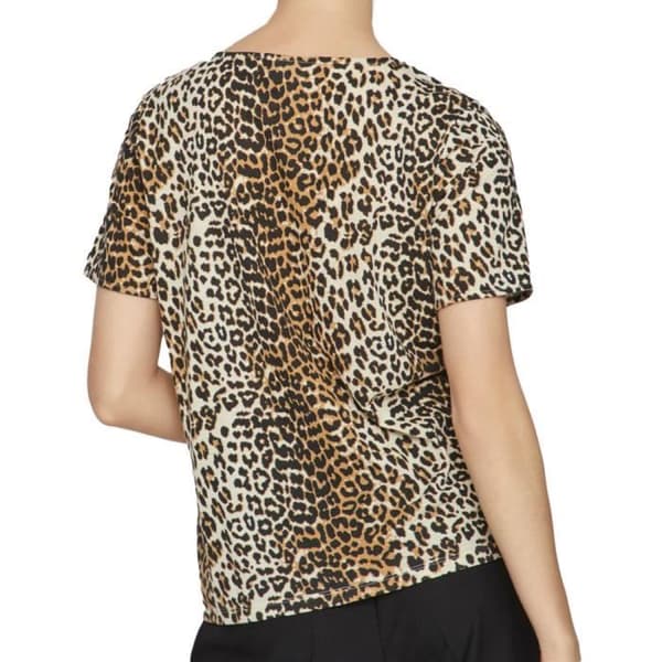 T-shirt Dam Vila Mooney - Beige Leopard - Korta Ärmar - Stretchmaterial