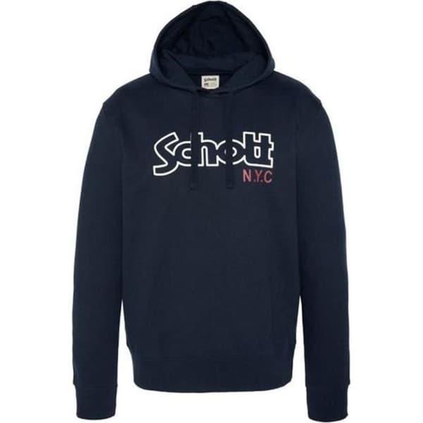 Sweatshirt för män Schott Vintage - Marin - Långärmad - Tryck på bröstet
