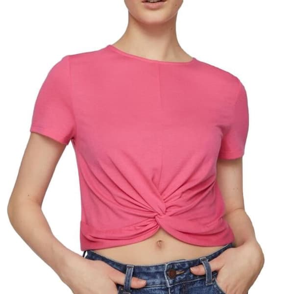 T-shirt Kvinna - VILA - Vimooney - Crop top - Korta ärmar - Mjuk tyg - Rosa
