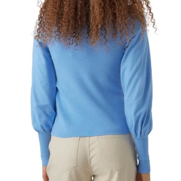 Pull Femme - VERO MODA - Hollykari - Rund hals - Långa ärmar - Blå