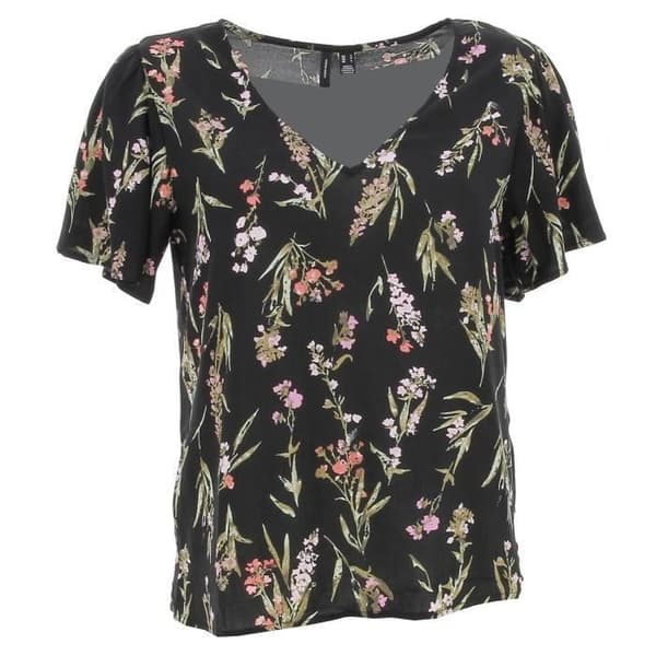 T-shirt - Vero Moda - Vmeasy - Korta ärmar - V-ringning - Blommönster