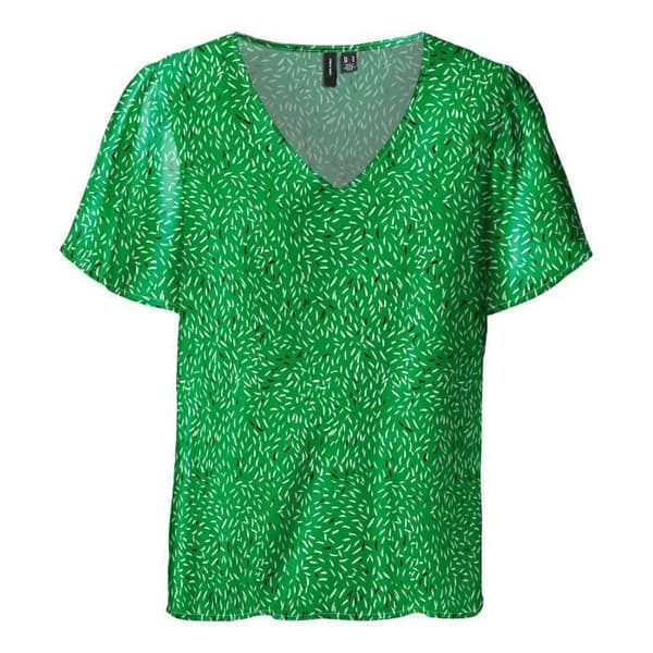 T-shirt - VERO MODA - V-hals - Grön - Korta ärmar - 100% Viscose Livaeco
