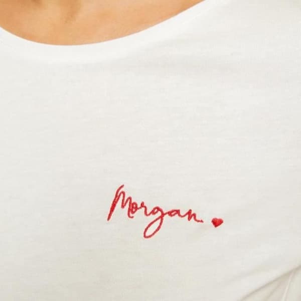 T-shirt Vit Kvinna Morgan Tcoeur