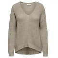 Miniatyrbild 3 av 3: Pull kvinnod - Jacqueline de Yong - MEGAN - Beige melerat - V-ringning - Oversized