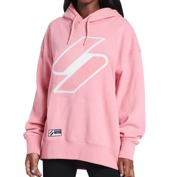 Sweat Femme - SUPERDRY - Kodlogotyp - Rosé - Långa ärmar - Bred passform