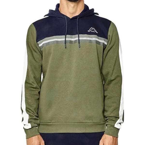 KAPPA IMAGIN huvtröja för män - Grön, mörkblå, benvit - Slim fit - Långa ärmar