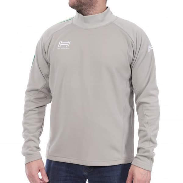 Sweat Homme Hungaria Training Pro 15 - Grå/Grön - Hög Krage - Långa Ärm - Broderad Logotyp
