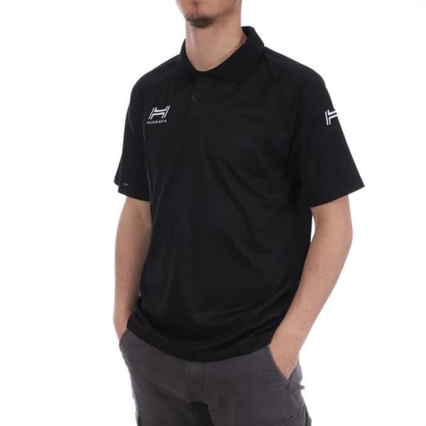 Polo Herr - Hungaria - Premium Träning - Korta Ärmar - Svart