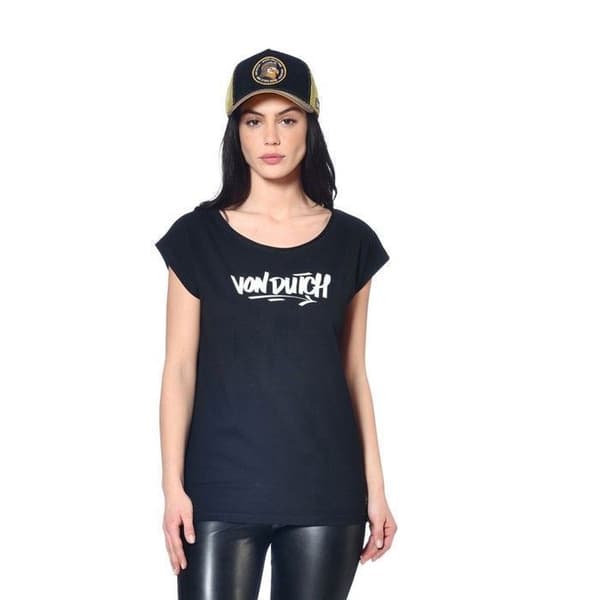 'T-shirt dam Von Dutch GRAPH' svart - 100% bomull, rund hals &amp; korta ärmar'