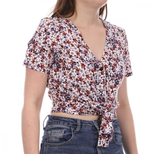 Blus Noir/Violett med blommor Dam Vero Moda Easy