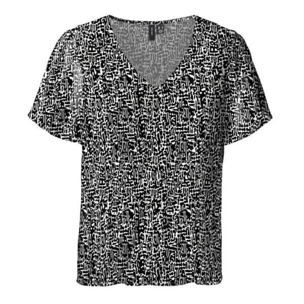 Topp Tryckt Svart/Vit Kvinna Vero Moda Swf