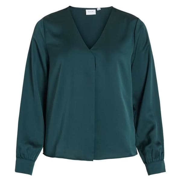 Vila Viellette col V L-S Top-Noos Chemisier Manches Longues, Pins Ponderosa, 36 Kvinna