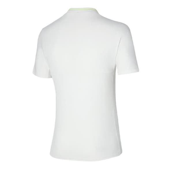 Polo teknik herr Mizuno Shadow - Vit - V-ringning - Korte ärmar - 100% Polyester